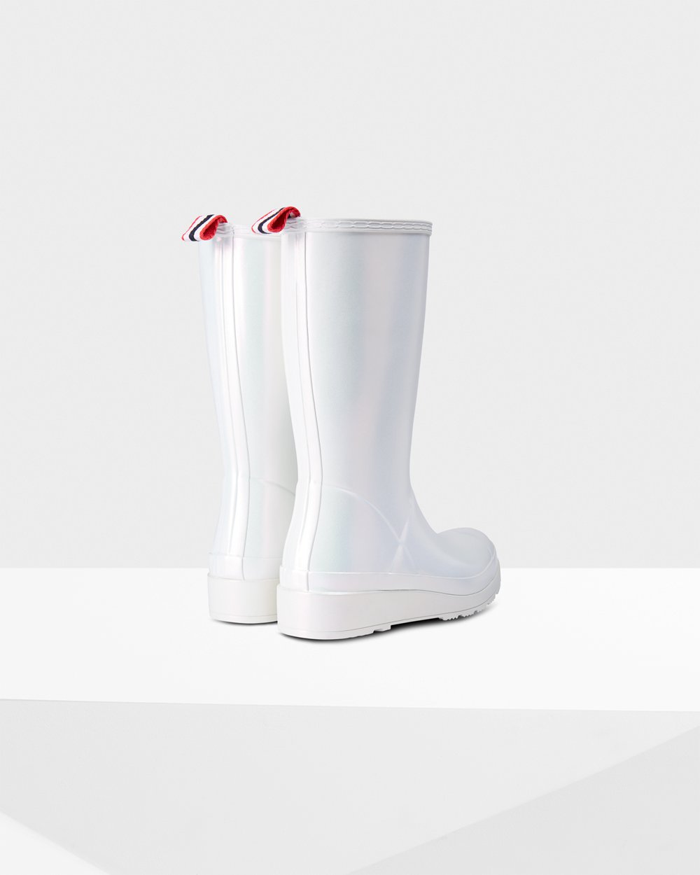 Play Botas Hunter Mujer - Original Tall Nebula Rain - Plateados - EBDRNIU-18